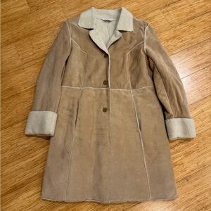 Vintage Real Comfort suede Sherpa long coat